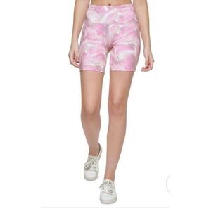CALVIN KLEIN PERFORMANCE - L Sz XS Printed Stretch Biking Shorts. Fitted. NWT!